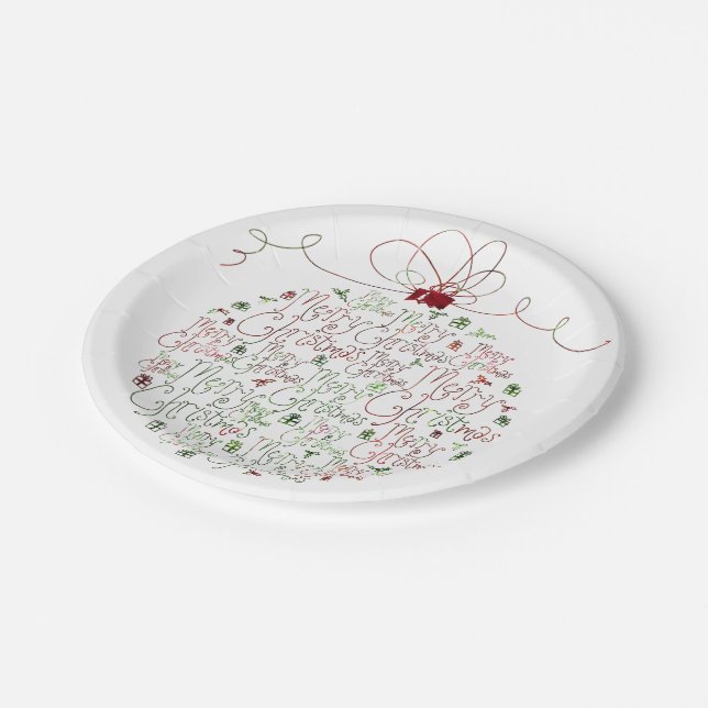 Christmas Ornament Paper Plates (Angled)