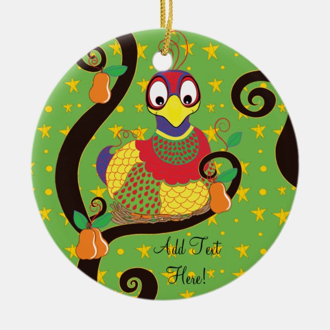 Christmas Ornament Partridge Personalise (Front)
