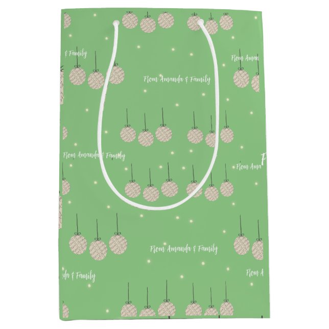 Christmas ornament pattern custom medium gift bag (Front)