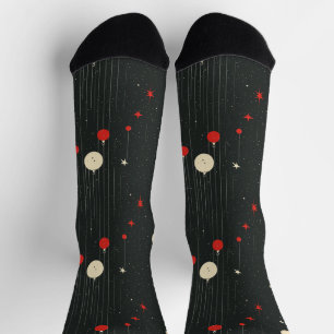 Christmas Ornament Pattern Dark Socks