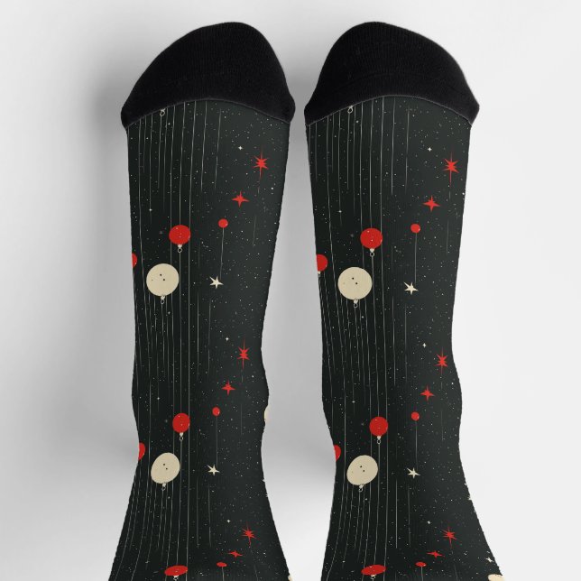 Christmas Ornament Pattern Dark Socks (Top)
