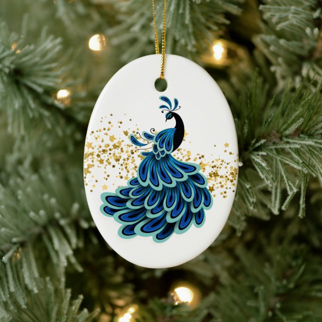 Christmas Ornament-Peacock Ceramic Tree Decoration (Tree)