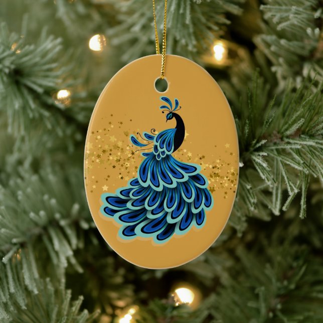 Christmas Ornament-Peacock Ceramic Tree Decoration (Tree)