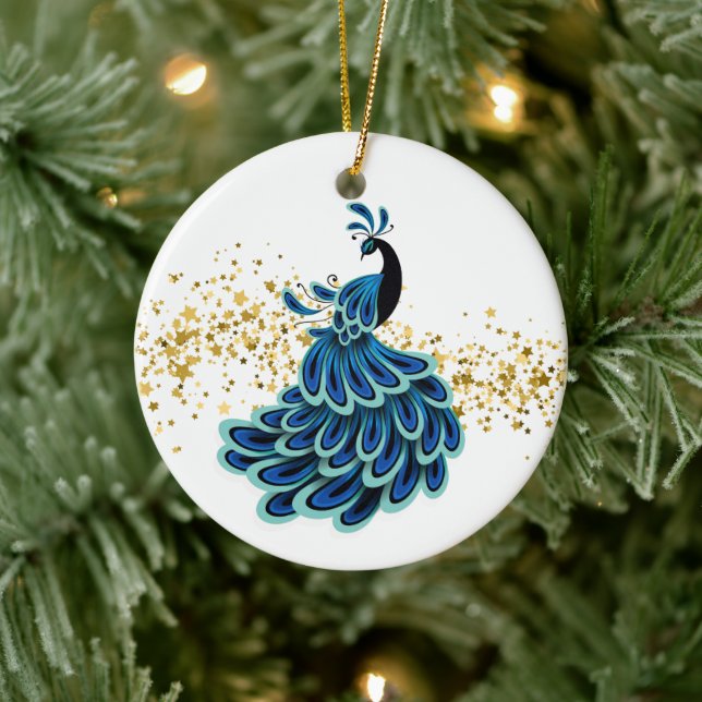 Christmas Ornament-Peacock Ceramic Tree Decoration (Tree)