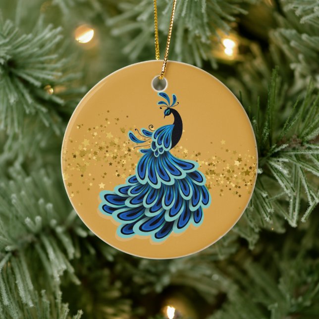 Christmas Ornament-Peacock Ceramic Tree Decoration (Tree)