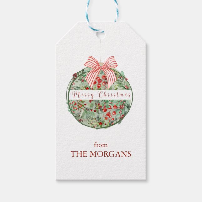 Christmas Ornament Personalized Gift Tag (Front)