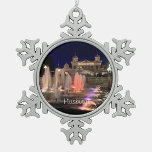 Christmas Ornament- Pewter Pittsburgh-Photo Snowflake Pewter Christmas Ornament