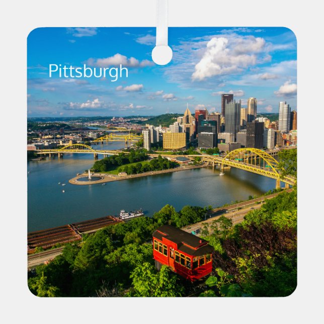 Christmas Ornament-Pittsburgh DAY/NIGHT Metal Tree Decoration (Front)