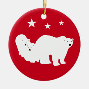 Christmas Ornament Polar Bears Red