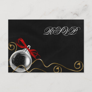 Christmas Ornament Red Bow RSVP