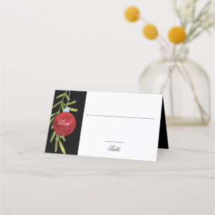 Christmas Ornament Red Wedding Reception Place Card