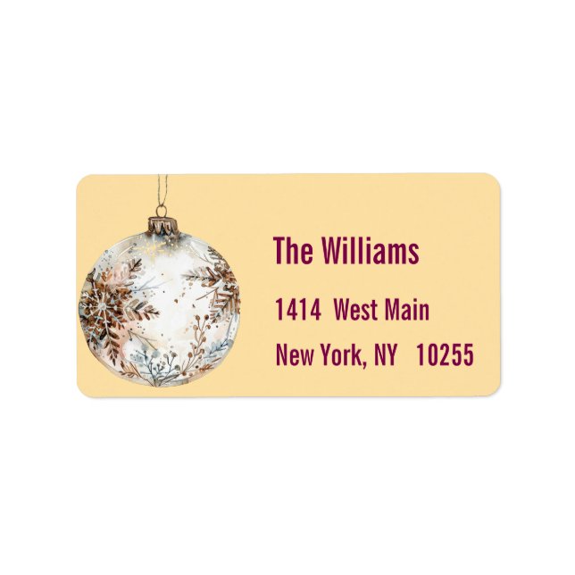 Christmas Ornament Return Address Label (Front)