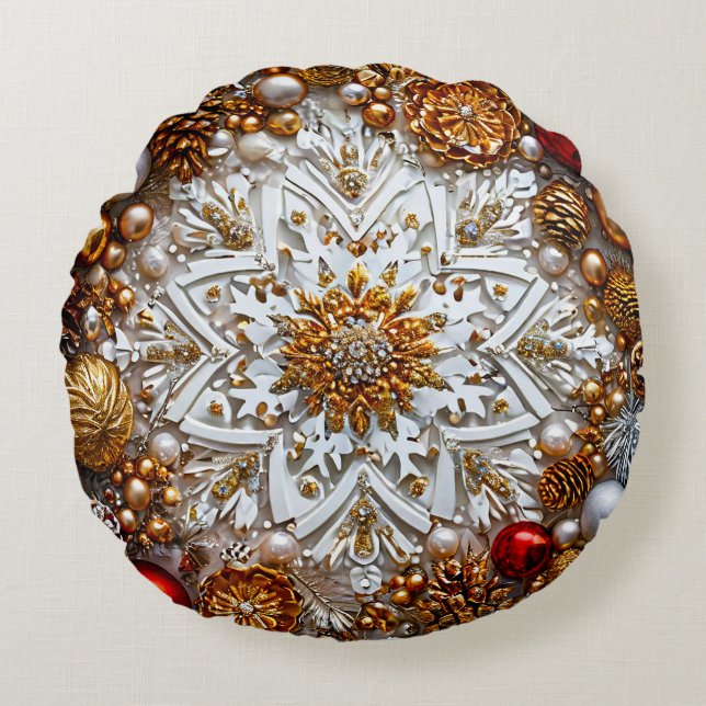 Christmas ornament round cushion (Front)
