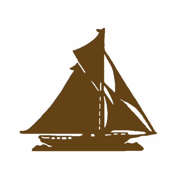 Christmas Ornament Sailboat Brown Photo Sculpture Decoration (Front)