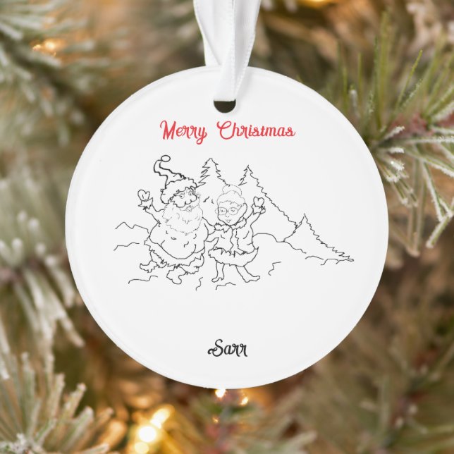 Christmas Ornament : Santa & Mrs. Claus (Tree)