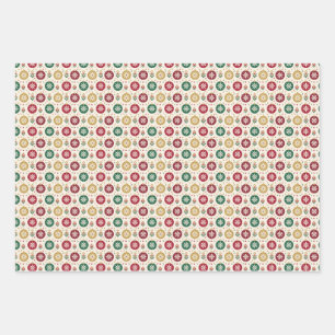 Christmas Ornament Seamless Pattern Design Wrapping Paper Sheet