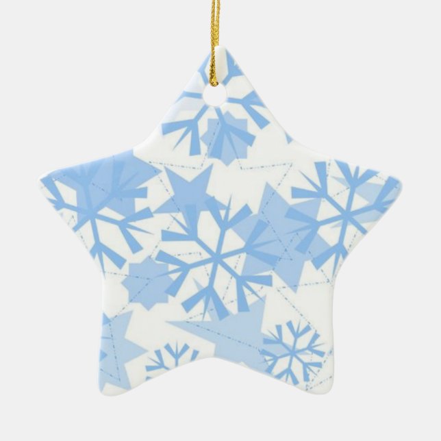 Christmas Ornament-Snowflakes Ceramic Tree Decoration (Front)
