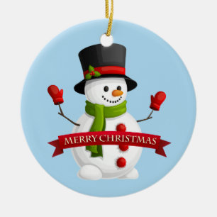 Christmas Ornament-Snowman Ceramic Tree Decoration