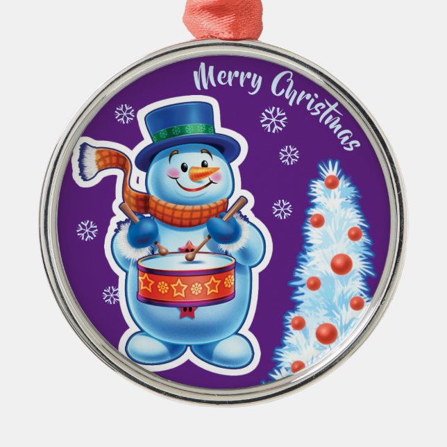 Christmas ornament snowman music band. (Front)