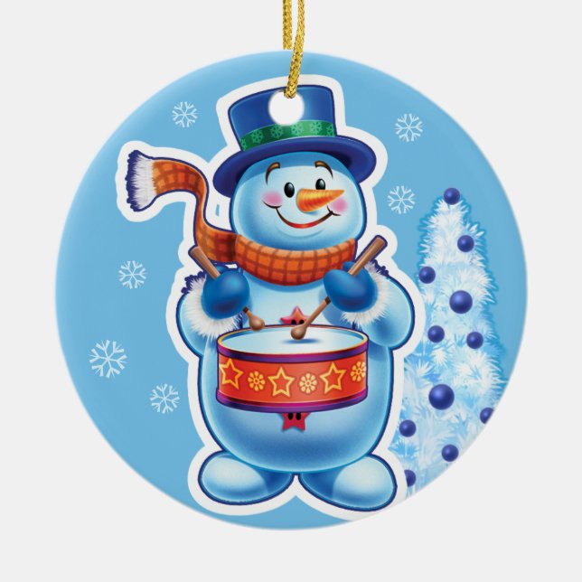 Christmas ornament snowman music band (Front)