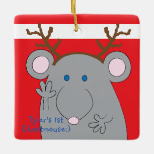 Christmas Ornament Square "Merry Christmouse"