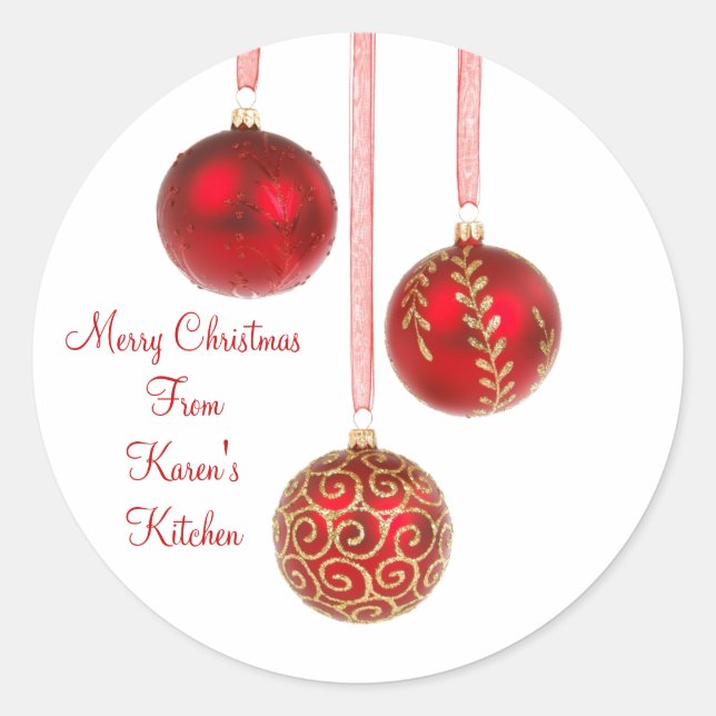 Christmas ornament sticker red (Front)