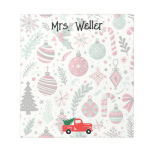 Christmas ornament themed Personalised Notepad