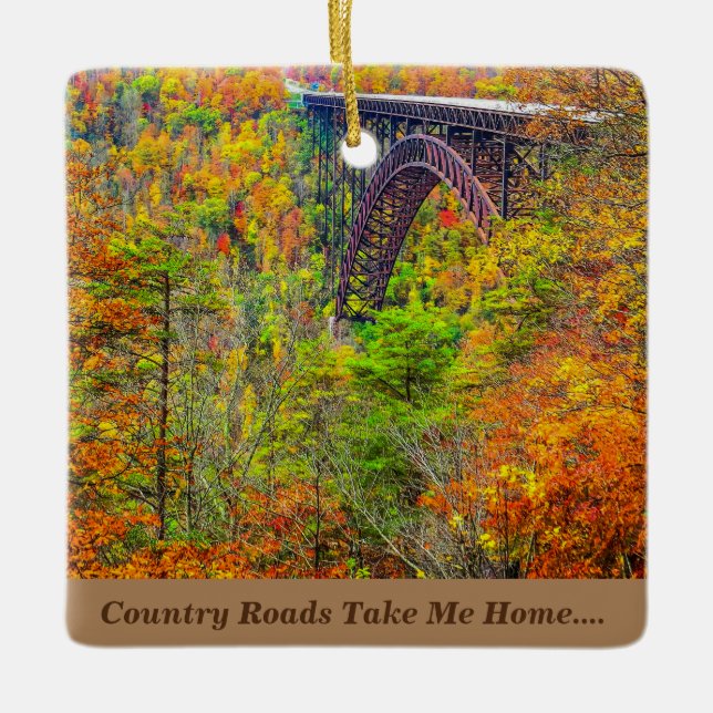 Christmas Ornament West Virginia Country Roads (Front)