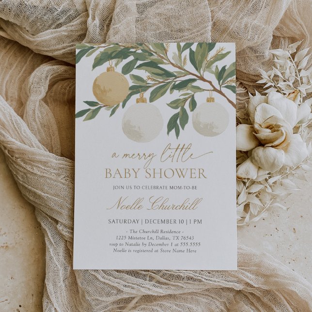 Christmas Ornament Winter Baby Shower Invitation (Creator Uploaded)