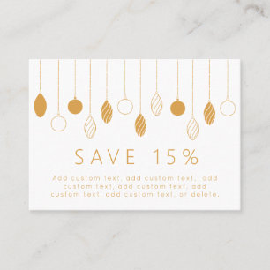 Christmas Ornament Winter Discount Promo Card