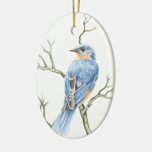 Christmas ornament with a Robin on a branch  (Left)