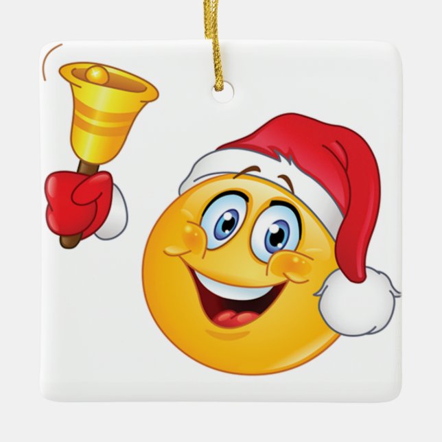 **CHRISTMAS ORNAMENT** WITH COOL EMOJI CERAMIC TREE DECORATION (Front)