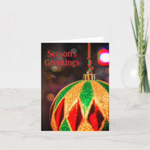 Christmas Ornament with Diamond Pattern Holiday Card