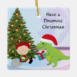 Christmas Ornament with Dino & Child