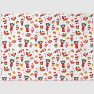 Christmas  ornament with snowman, elves, angels ti tissue paper