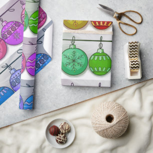 Christmas ornament wrapping paper