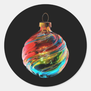 Christmas Ornament X-mas Family Art Christmas Orna Classic Round Sticker