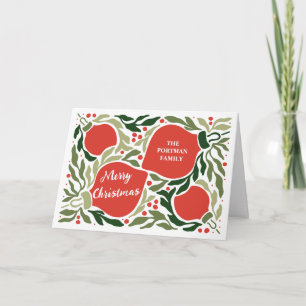 Christmas Ornaments and Foliage Holiday Photo Card