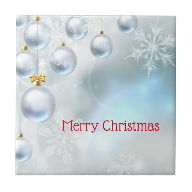 christmas ornaments and snowflakes  tile (Front)