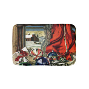 Christmas Ornaments Bath Mat