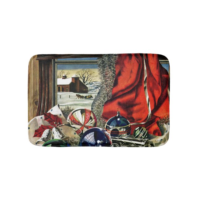 Christmas Ornaments Bath Mat (Front)