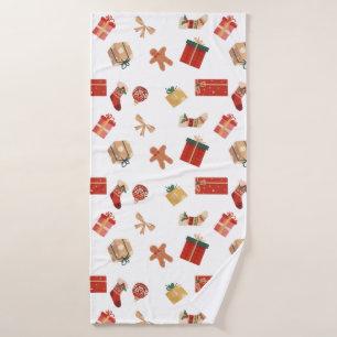 Christmas ornaments bath towel