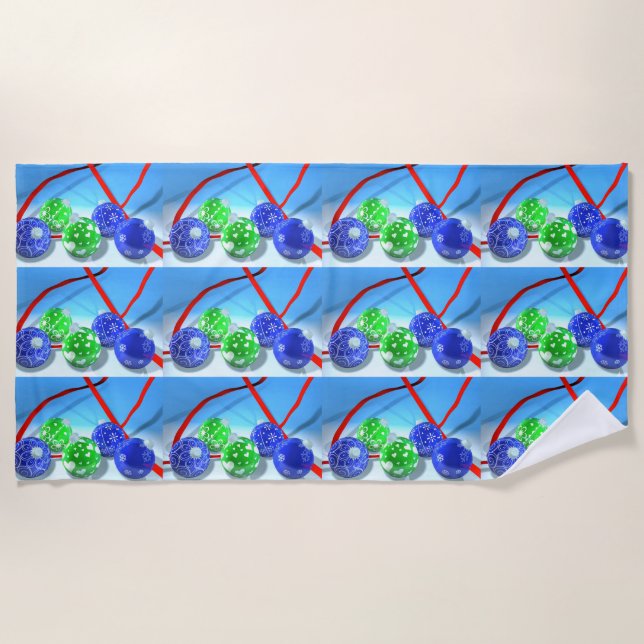 Christmas ornaments beach towel (Front)