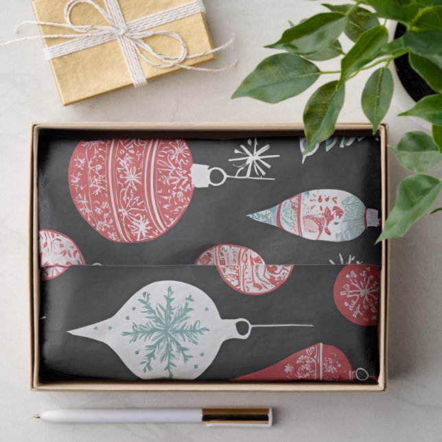 Christmas Ornaments Black Tissue Paper (Gift)