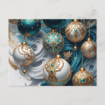 Christmas Ornaments Blue Gold Luxury Decoration