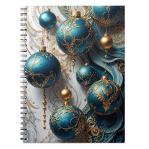 Christmas Ornaments Blue Gold Magic