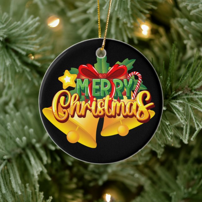 Christmas, ornaments Christmas' Bells 12 Black BG (Tree)