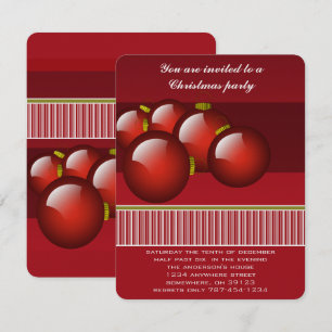 Christmas Ornaments Christmas Party Invitation