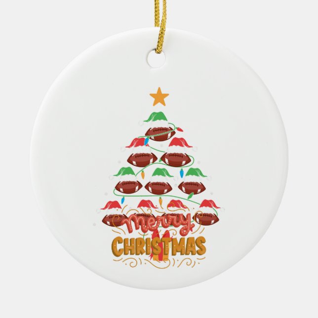 Christmas, ornaments Christmas Tree Rugby Ball 16 (Front)