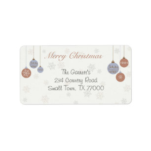 Christmas Ornaments Classic Personalised Address Label
